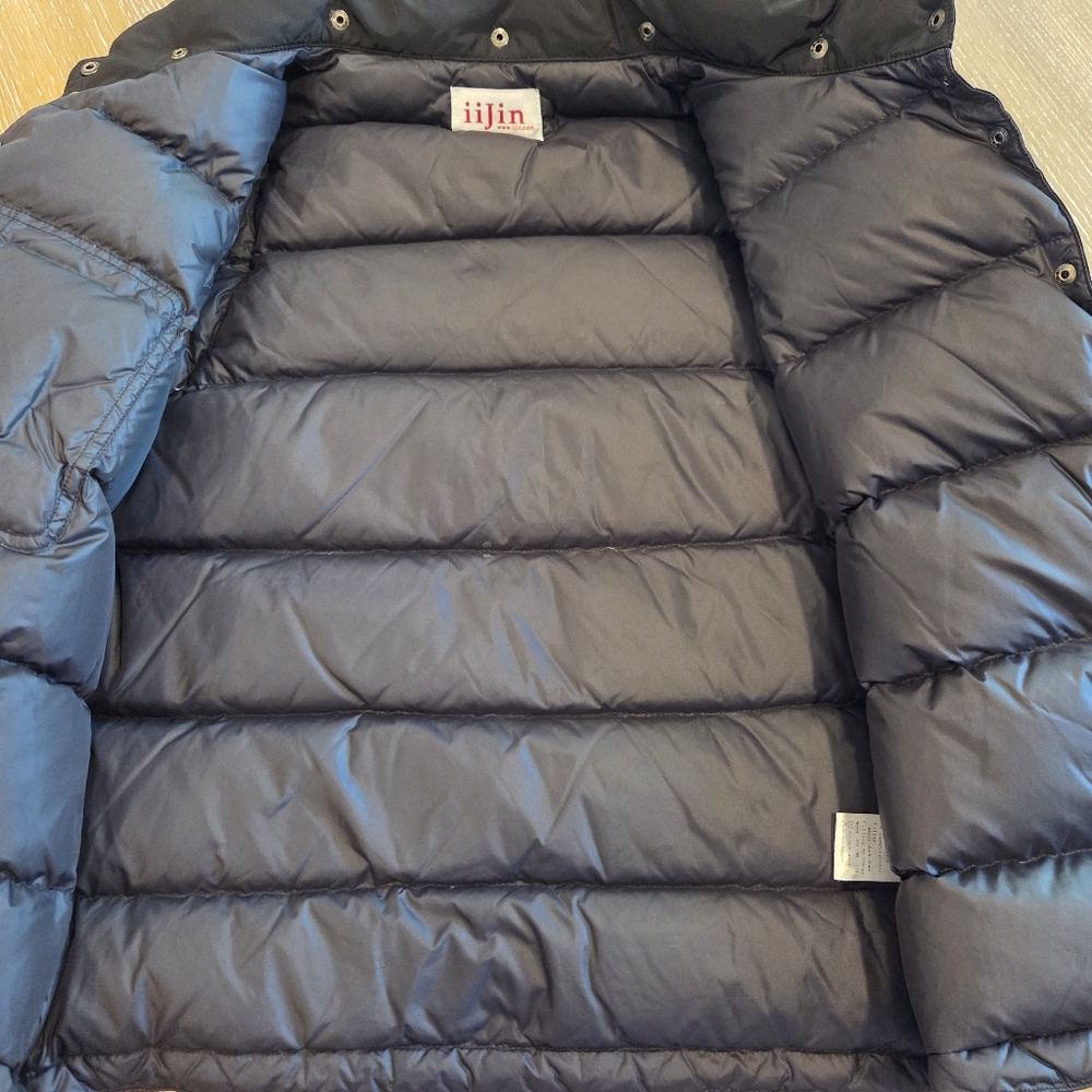 Iijin Down Puffer Black Jacket Patchwork Embellis… - image 6